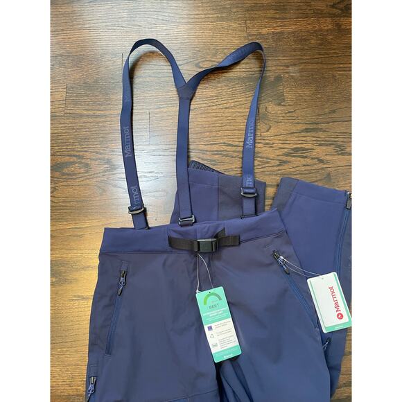 Marmot NWT Rom Gore Tex Infinium Bib Snow Ski Pants Arctic Navy Womens 28 - Picture 7 of 12